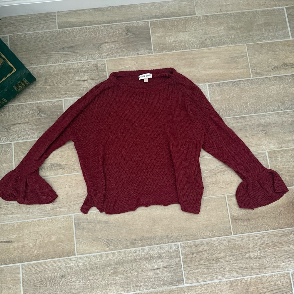 Knox Rose Deep Red Knit Top